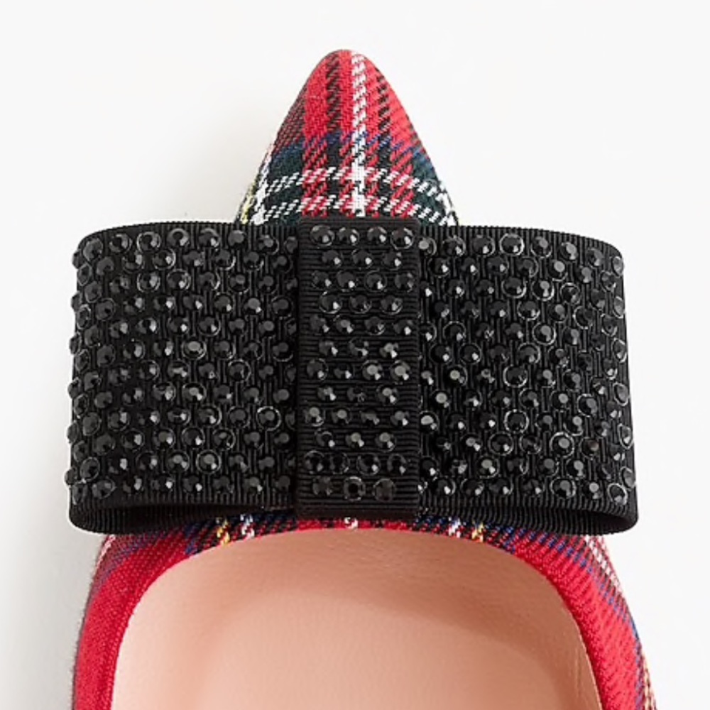 J Crew Elsie Pumps w Bow in Red Tartan NEW - Picture 2 of 7